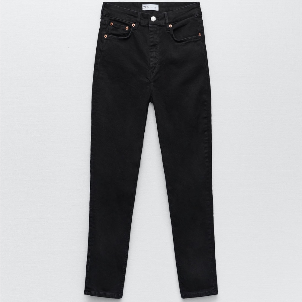 Zara Black LIMITLESS JEANS Size Large - Picture 6 of 9